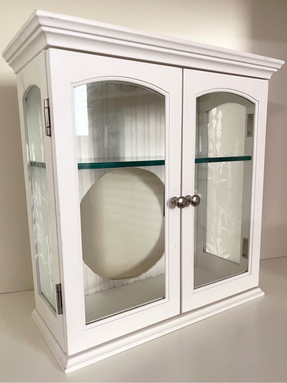 Glass wood cabinet